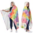 thumbnail image 2 of Cute Rainbow Black Cat Wearable Blanket Hoodies for Women Men Adults Cat Lovers Soft Lightweight Lovely Paw Peeking Cats Hooded Blankets for Home Bed Decor 50x60 Inch, 2 of 5