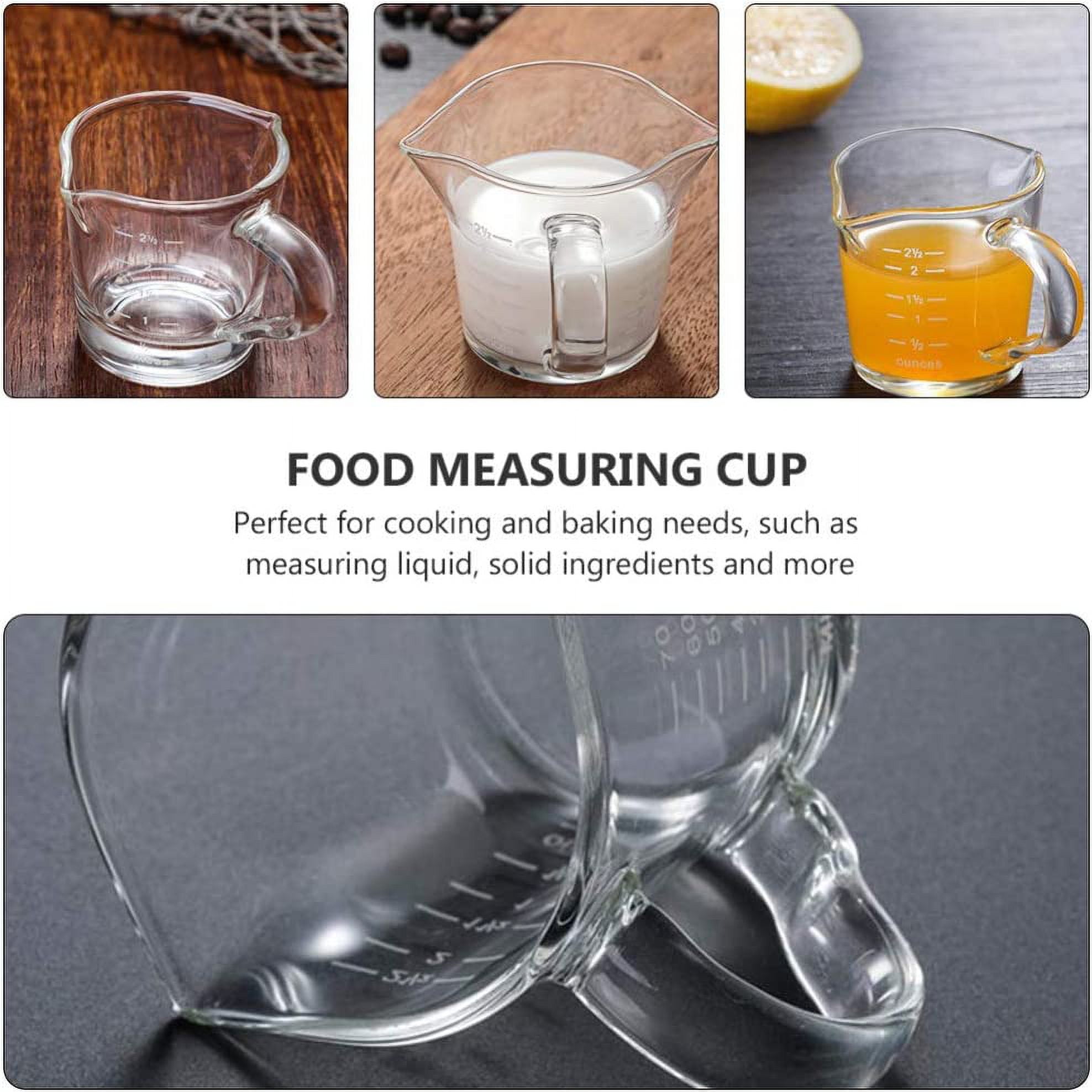 4Pcs Double Spouts Glass Measuring Cups, FHDUSRYO 2.5 Oz Espresso Shot  Glass with Handle and Dual Scale, Mini Milk Cup Clear Glass Triple Pitcher