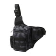thumbnail image 3 of Bolso bandolera para hombre, informal, versátil, moderno, portátil, bandolera para el pecho, bolso de pecho para ir de compras, senderismo, escalada, Azul Negro, 3 of 8