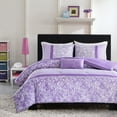thumbnail image 4 of Regency Heights Full/Queen Comforter Sets, 4-Piece Floral Kids Bed Sets for All Season, Purple Bedding Comforter Sets for Girls, 4 of 4