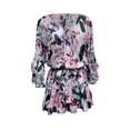 thumbnail image 4 of Vestido HUOGUO de chifón estampado de manga larga con cuello en V y forma de A para mujer, 4 of 5