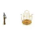 thumbnail image 1 of Figura de mujer africana, estatua tribal africana, soporte para tazas, soporte para tazas de café, adorno de resina giratorio para encimera, ideal par, 1 of 8