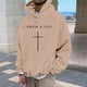 thumbnail image 1 of MHFRRA Sudadera con Capucha y Diseño de Jersey, Informal, Cómoda y Urbana para Creyentes Caqui, 1 of 3