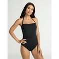 thumbnail image 2 of Time and Tru Women's and Women's Plus Strapless Bandeau One Piece Swimsuit, Sizes XS-2X, 2 of 6