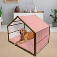 thumbnail image 2 of Coral Pet House, Cool Simplistic Linear Sunflower Tied Bound Crochet Damask Floral Lace Tiles Motif, Outdoor & Indoor Portable Dog Kennel with Pillow and Cover, 5 Sizes, Coral White, by Ambesonne, 2 of 4
