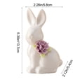 thumbnail image 3 of Wooowa Easter Adorable Ceramic Figurine Bunny Themed Craft Living Room Home Decor Easter Holiday Gift Souvenir Accent, 3 of 6