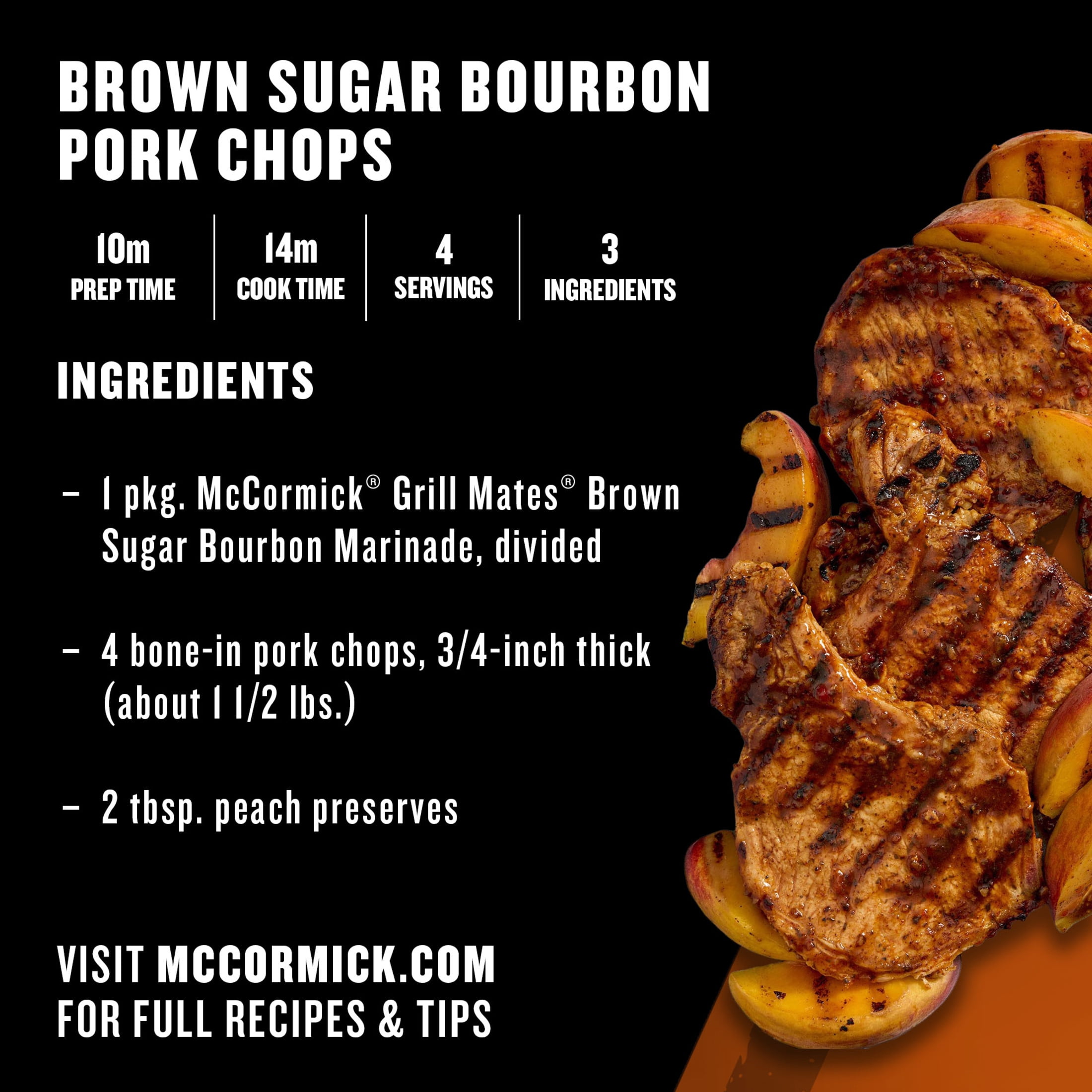 (3 pack) Grill Mates Marinade, Brown Sugar Bourbon, 5.0 oz Pouch