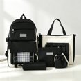 thumbnail image 3 of Weebloom 5Pcs School Backpack For Kids Boys Girls Cute Stylish Campus 5 Piece Daypack For School Work And Travel Large Bookbag Elementary Middle School Black, 3 of 3