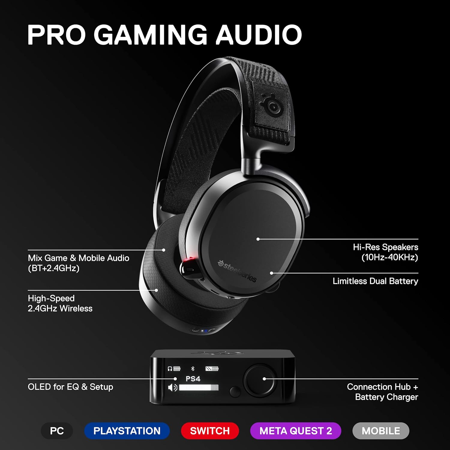 Steelseries Arctis Pro Wireless Gaming Headset - Lossless High