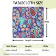 thumbnail image 2 of Reversible Bohemian Print Table Cover 34x34 Inch Square Tablecloth with Elastic Edge for Double-Sided Decor Options, 2 of 6