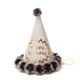 thumbnail image 1 of Gorro triangular de alambre dorado de 20 cm para decoración de tartas de fiesta de adultos y niños, gorro de cumpleaños de bronce perlado, 1 of 6