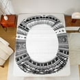 thumbnail image 5 of jejeloiu Vintage Aztec Print Queen Sheet Sets,Gray Black White Bed Set For Adults 4-Piece, 5 of 7
