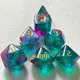 thumbnail image 3 of Dados poliédricos de doble color para juegos de mesa, Kit de dados digitales con fuente dorada para TRPG, RPG, D20, D12, D10, D8, D6, D4, 7 piezas, nuevo, 3 of 4