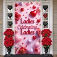 thumbnail image 6 of Heart-shaped Balloons Ladies Celebration Banner Red Gift Boxes Women's Party Display Lipstick Decor Pink Theme Girls' Gathering Backdrop for Women's Party Ladies' Gathering Girls' Night, 6 of 9