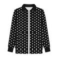 thumbnail image 6 of MKOSPLRT Girls Zip Up Jackets 5-15Y Polka Dot Graphic Sweatshirt Jackets Stand Collar Long Sleeve Fall Jackets with Pockets, 6 of 7