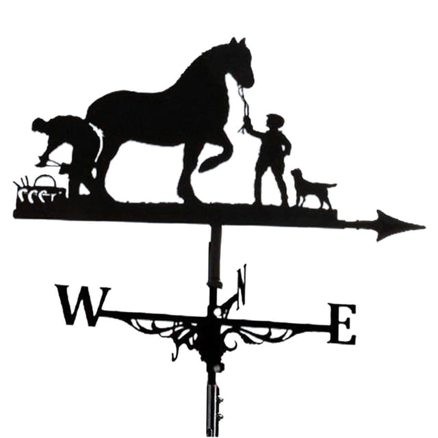 Weathervane Fer Weathervane Métal Rétro Décoration de Jardin Patio Cour - Cheval
