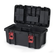 Hyper Tough 19-inch Toolbox, Plastic Tool and Hardware Storage, Black