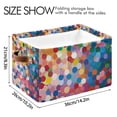 thumbnail image 4 of Yayeee Canvas Storage Basket with Handles for Shelves Fabric Bins Closet Organizer, Light Colorful Circles, 4 of 8
