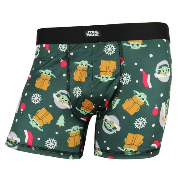 Star Wars The Mandalorian Men's Grogu Baby Yoda Christmas Holiday Boxer Briefs Underwear