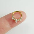 thumbnail image 5 of 16G Septum Ring Surgical Steel Daith Earring, CZ Gemstone Septum Clicker Daith Piercing Jewelry, 5 of 6