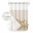 thumbnail image 2 of Fall Wheat No Hook Shower Curtain Waterproof, Bathroom Curtains with Snap in Liners and See Through Top Window, Autum Botanical Rustic Yellow Orange Hotel Style Bathtub Curtains Shower 60"Wx72"L, 2 of 8