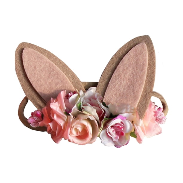 Diadema con orejas de conejo Sunnimix para niñas Rosa claro Fiesta temática