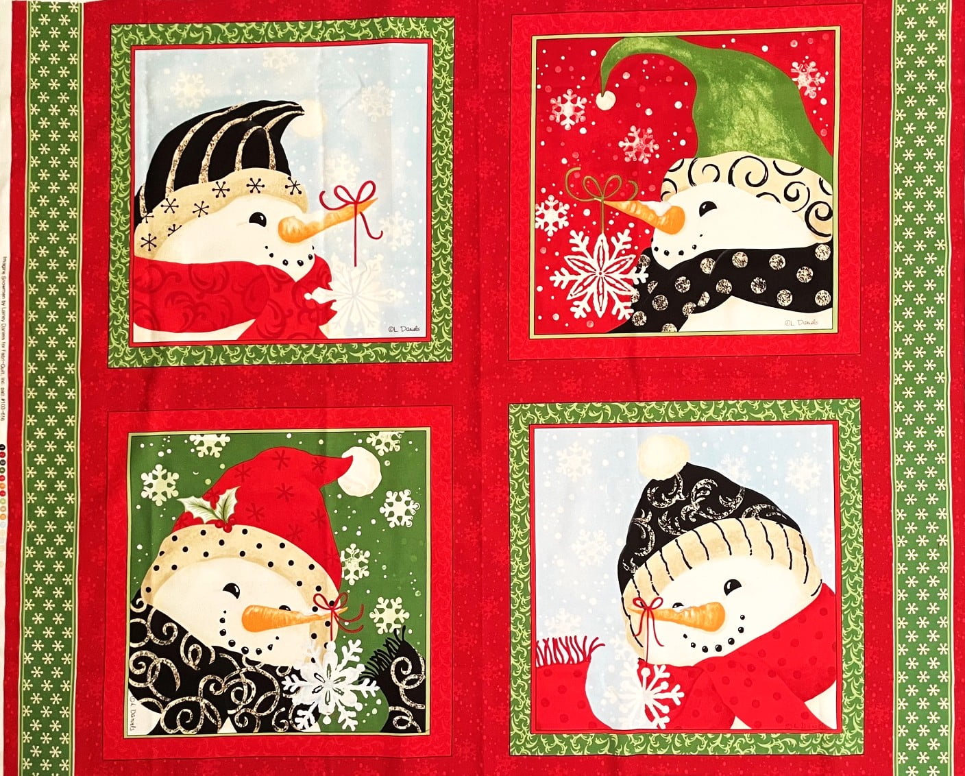 1 Panel - Imagine Snowmen Holiday Christmas Lainey Daniels Cotton Fabric Quilt Pillow Panel (Great for Craft Projects, Quilting, Sewing & More) 36” X 44” Wide