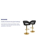 thumbnail image 5 of Flash Furniture Contemporary Black Vinyl Adjustable Height Barstool with Rounded Mid-Back and Gold Base, Set of 2, 5 of 15