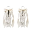 thumbnail image 2 of Juego de 2 decoraciones para botas vaqueras con cordón, plumas, cintas de satén y lazos elásticos, ideal para bodas, rodeos y eventos temáticos., 2 of 6