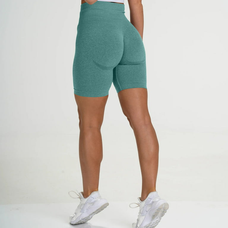 RQYYD Reduced Women's Seamless Scrunch Butt Lift Biker Shorts High