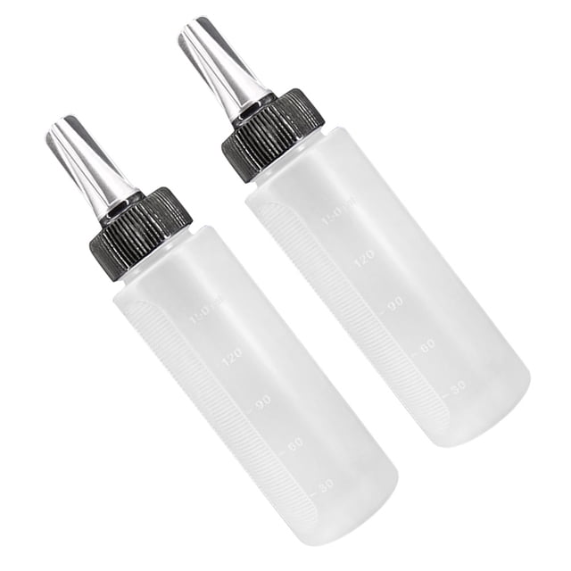OULII 2Pcs Empty Applicator Bottle for Hair Dye Measuring Leak Proof for Hairdressing Use