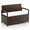 Mix Brown + Off-White, variant on Costway Outdoor Storage Bench with Cushion Backrest & Acacia Wood Armrests Hidden Storage Black + Beige