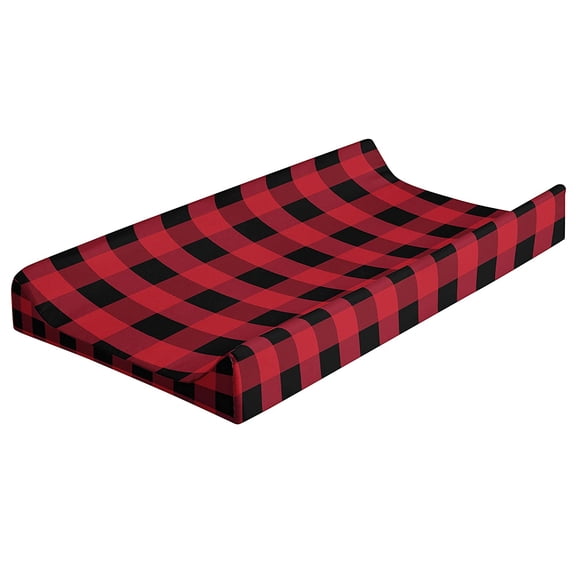 Red Plaid Changing Pad Cover