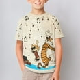 thumbnail image 2 of Calvin And Hobbes Kid Shirts Unisex Casual Tops 3D Print Graphic Tees Short Sleeve T Shirts for Boys Girls 140CM, 2 of 8