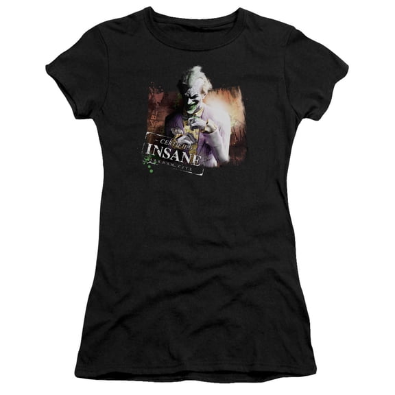 Batman Arkham City Certified Insane S/S Junior Women's T-Shirt Sheer Black