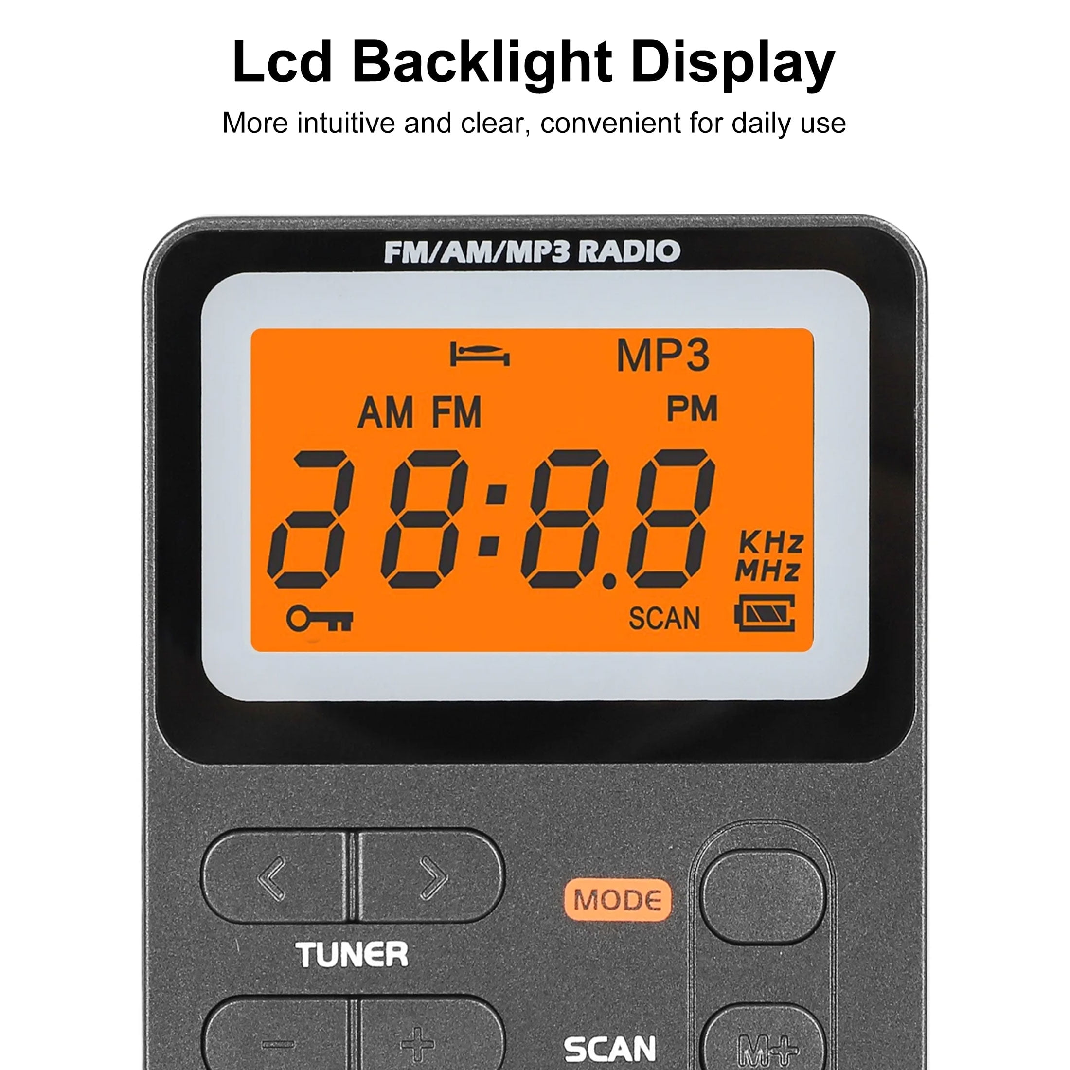 Compact AM/FM Pocket Radio with Rechargeable Battery | Portable Digital Tuning Stereo | Earphone Included for Walking, Jogging, Camping & Emergency Use