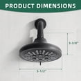 thumbnail image 4 of Akicon Shower Head High Pressure Rain Shower Head, 8-Setting 5.5 Inch Fixed Showerhead with Adjustable Angle, Anti-Clogging Nozzles, Easy Install, Excellent Replacement for Bathroom, 4 of 6