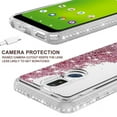 thumbnail image 5 of Liquid Glitter Phone Case for Cricket Icon 3 Case, At&t Motivate 2 Case, Cricket Splendor Case Cover w/Tempered Glass Screen Protector - Clear/Rose Gold, 5 of 5