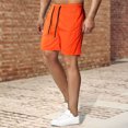 thumbnail image 2 of Abcnature Men's Athletic Shorts, Sports Gym Running Short Pants, Men's versatile 5-minute dry solid color beach sports fitness Shorts, Cargo Casual Hiking Shorts Orange 3XL, 2 of 3