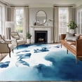 thumbnail image 2 of Navy Blue Fish Area Rugs Collection 5'x8', Nautical Coastal Summer Ocean Modern Art Non Slip Indoor Rectangle Throw Runner Rug Floor Mat Carpet for Living Room Dining Table Bedroom Nursery, 2 of 9
