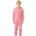 thumbnail image 3 of lnmuld Kids One-piece Solid Color Soft Pajama Jumpsuit for Toddler Kids Cozy Home Sleeper Outfit with Non- Grip Socks Size:11-12 Years, 3 of 6