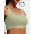 thumbnail image 2 of PISONIC Women's Sports Bra with Six String Back, Medium Support, Crew Neck, Non-Removable Padding, Knit Fabric, Casual Wear, Medium Stretch, for Exercise, Training, Running, Yoga, Crop Vest, 2 of 11