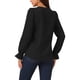 thumbnail image 3 of Blusa de encaje con escote en V y mangas de linterna para mujeres de INSPIRE CHIC, 3 of 5