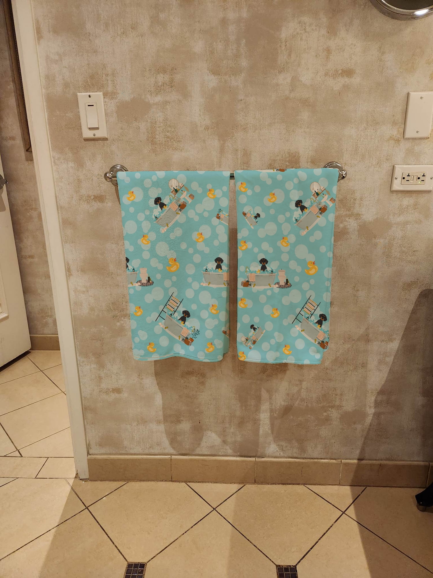 Black and Tan Dachshund Bath Towel Large 24 in x 42 in