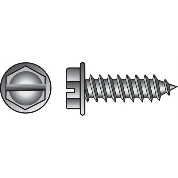 The Hillman Group 70250 6-Inch x 3/8-Inch Hex Washer Head Slotted Sheet Metal Screw, 100-Pack