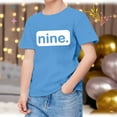 thumbnail image 2 of WEIYLL T-Shirts Filles Manches Courtes Numéro Neuf Imprimé Tendance Bleu Hauts Enfants 2-3 Ans, 2 of 6