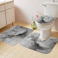 thumbnail image 2 of Grey Ombre Marble Bath Mat 3 Piece Bathroom Rug Set, Gray Marble Crack Abstract Modern Non Slip Bath Rug Contour Mat and Toilet Lid Cover, Absorbent Shower Mats Soft Bath Rugs and Mats Sets, 2 of 8