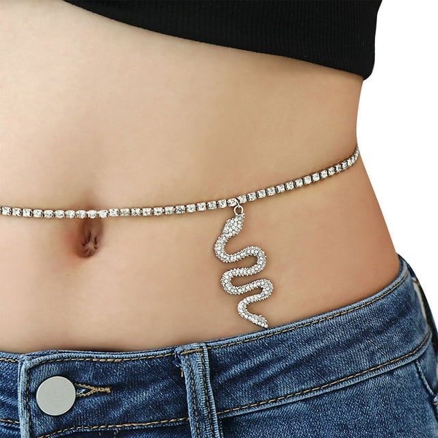 YUUZONE Belly Chain Jewelry With Snake Pendant Women Silver for
