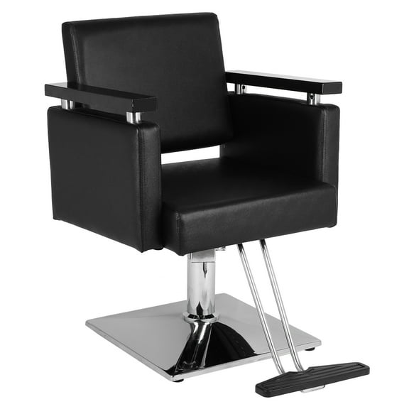 Hair Salon Chair Styling Barber Chair Haircut Spa Beauty Makeup Tattoo Equipment with Hydraulic Pump Adjustable Height Black