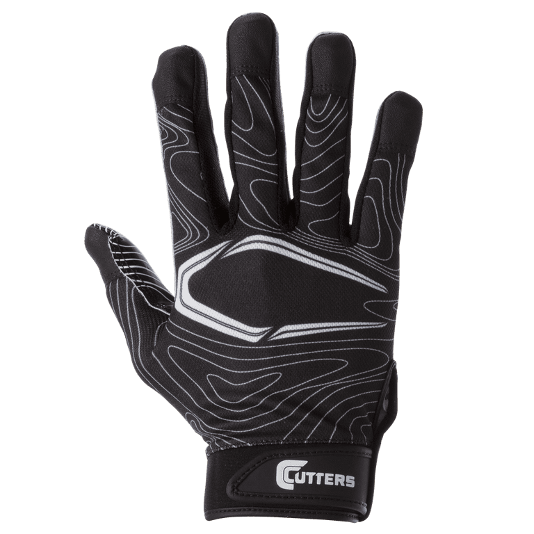 Cutters Guanti Da Football Americano Game Day Pro Youth Ricevitore - Guanti Anti-Scatola Per Giovani Atleti, Nero Taglia L